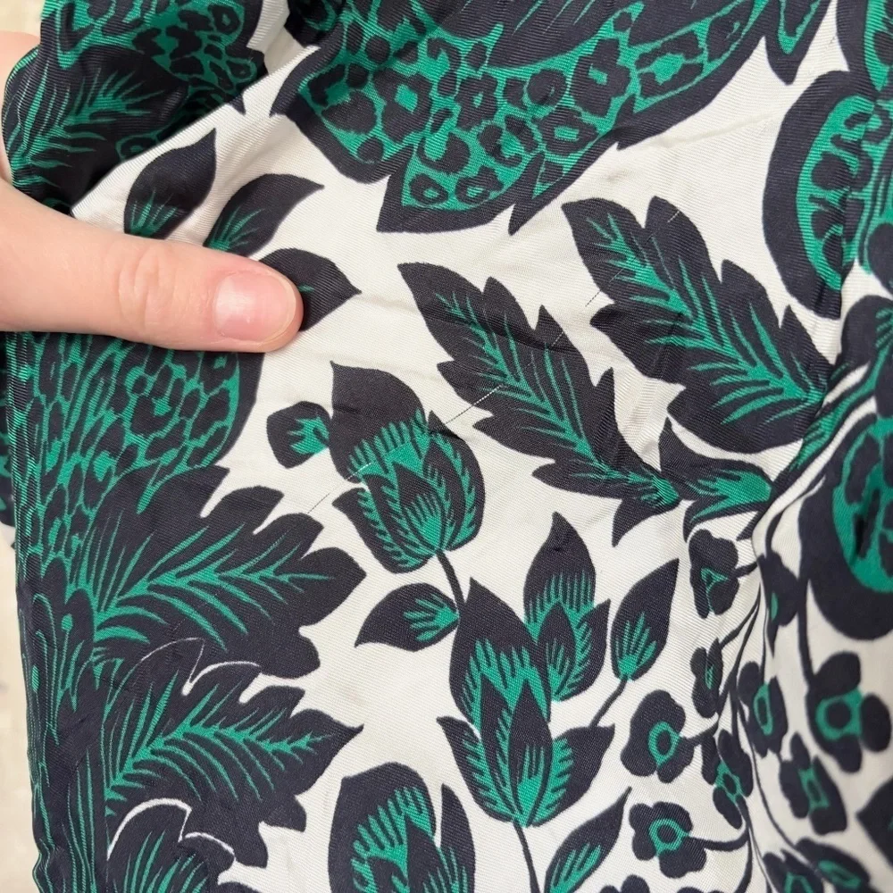 J Crew Collection One-Shoulder Ruffle-Hem Dress in Emerald Floral